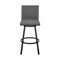 Armen Living Jermaine 26" Counter Height Swivel Bar Stool in Matt Black Finish with Gray Faux Leather 721535762002 - alternate 9